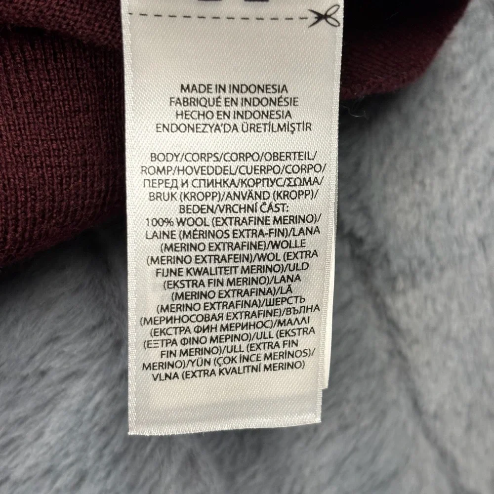 Polo Ralph Lauren Mens Burgundy Washable Merino Wool Crewneck Sweater Small